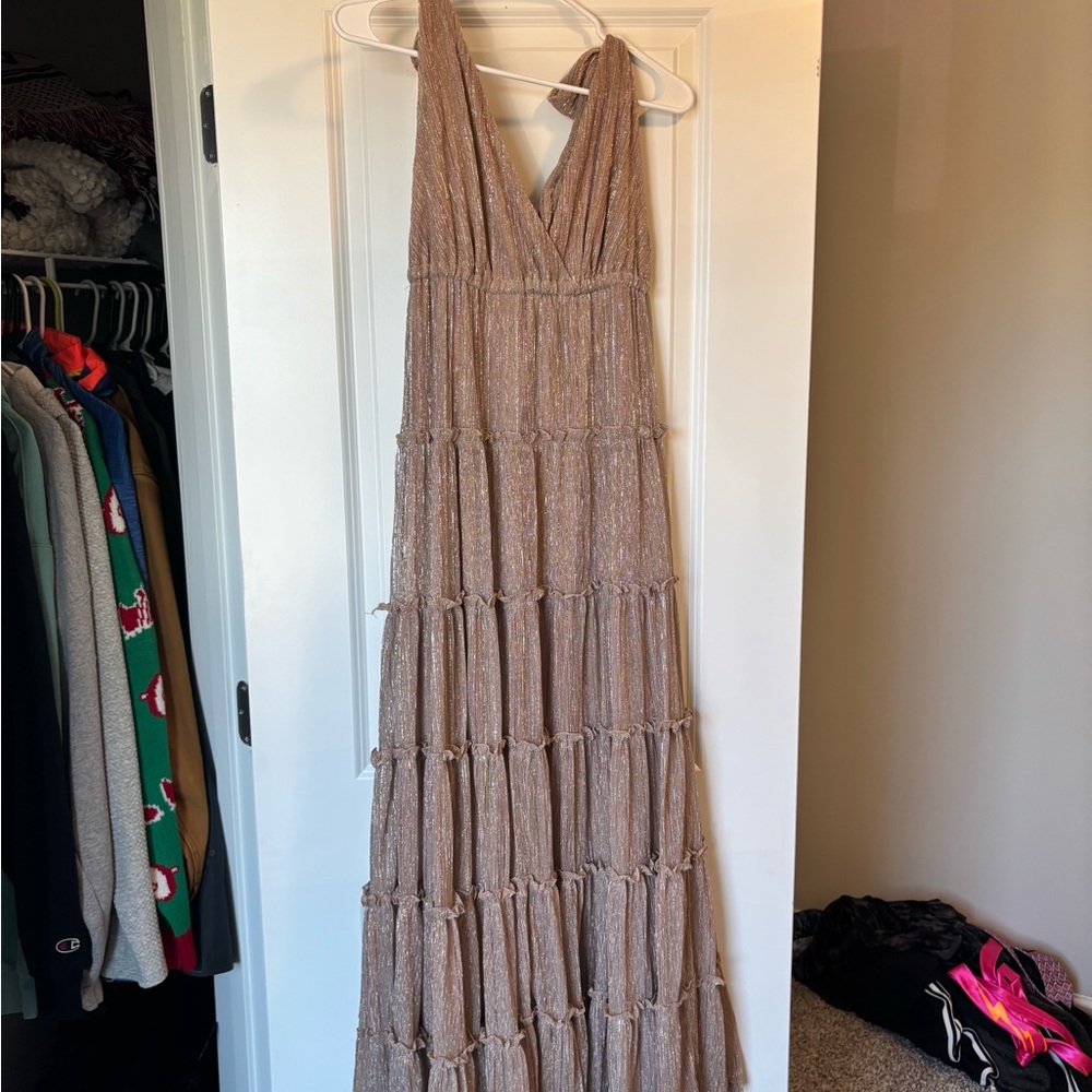 Tan/gold maxi dress